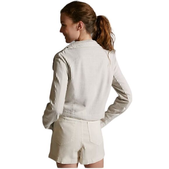 Marrakech by Anthropologie Zip-Front Moto Jacket with Oversized Collar Size S - Picture 4 of 12